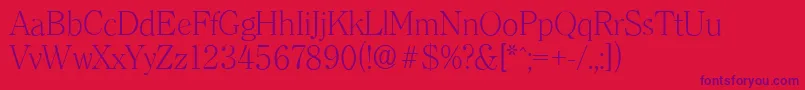 ClearfaceserialXlightRegular Font – Purple Fonts on Red Background