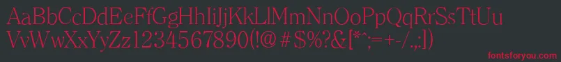 ClearfaceserialXlightRegular Font – Red Fonts on Black Background