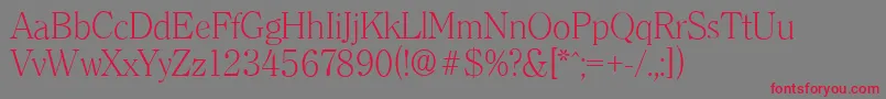 ClearfaceserialXlightRegular Font – Red Fonts on Gray Background
