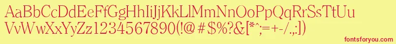 ClearfaceserialXlightRegular Font – Red Fonts on Yellow Background