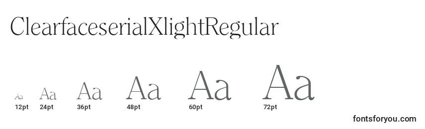 ClearfaceserialXlightRegular Font Sizes