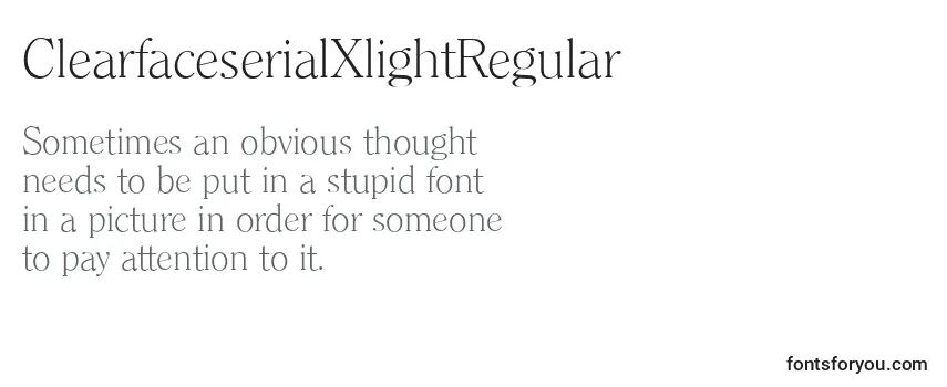 ClearfaceserialXlightRegular Font