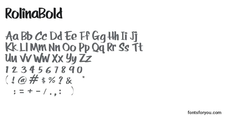 Czcionka RolinaBold – alfabet, cyfry, specjalne znaki