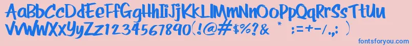 RolinaBold Font – Blue Fonts on Pink Background