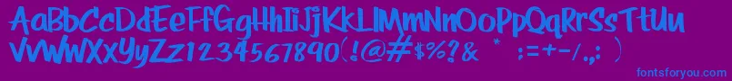 RolinaBold-fontti – siniset fontit violetilla taustalla