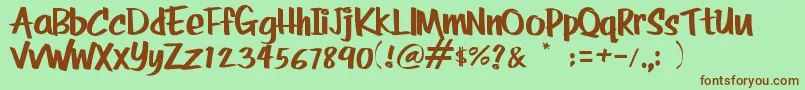 RolinaBold Font – Brown Fonts on Green Background