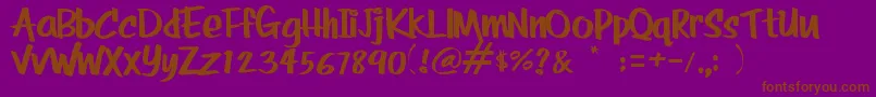 フォントRolinaBold – 紫色の背景に茶色のフォント