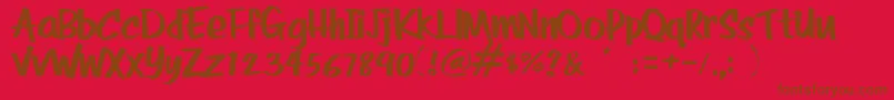 RolinaBold-fontti – ruskeat fontit punaisella taustalla