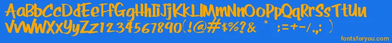 RolinaBold Font – Orange Fonts on Blue Background
