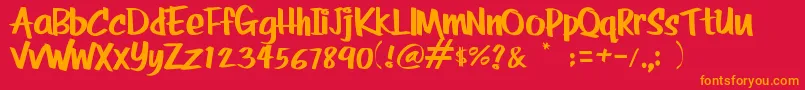 RolinaBold Font – Orange Fonts on Red Background