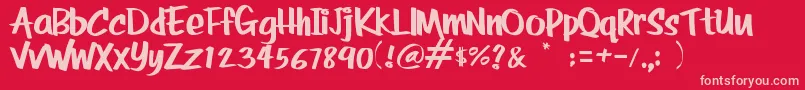 RolinaBold Font – Pink Fonts on Red Background