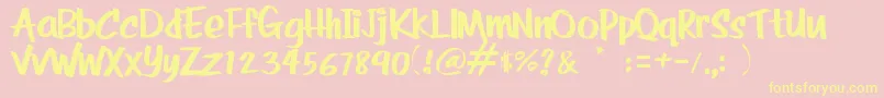 RolinaBold Font – Yellow Fonts on Pink Background
