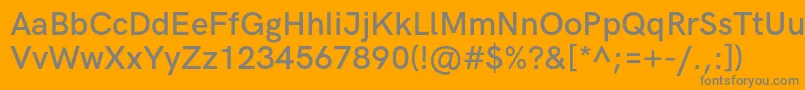 HkgroteskSemibold-Schriftart – Graue Schriften auf orangefarbenem Hintergrund