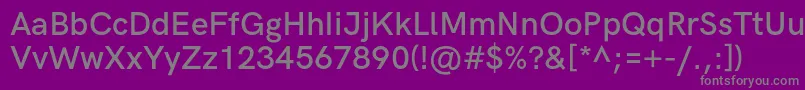 HkgroteskSemibold-Schriftart – Graue Schriften auf violettem Hintergrund