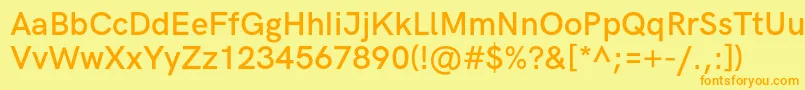 HkgroteskSemibold Font – Orange Fonts on Yellow Background