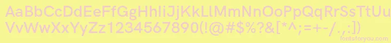 HkgroteskSemibold Font – Pink Fonts on Yellow Background