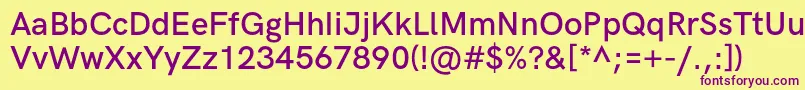 HkgroteskSemibold Font – Purple Fonts on Yellow Background