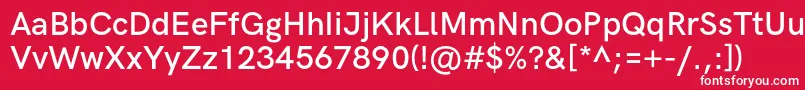 フォントHkgroteskSemibold – 赤い背景に白い文字