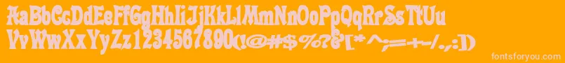 Alibi Font – Pink Fonts on Orange Background
