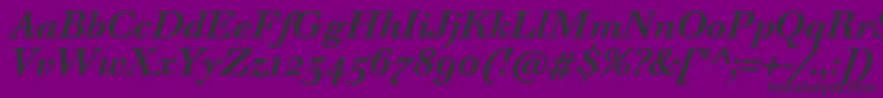 WalbaumTextProBoldItalic Font – Black Fonts on Purple Background