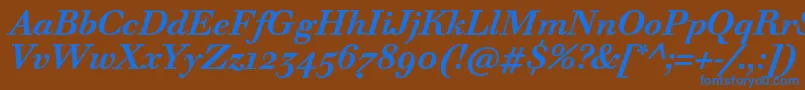 フォントWalbaumTextProBoldItalic – 茶色の背景に青い文字