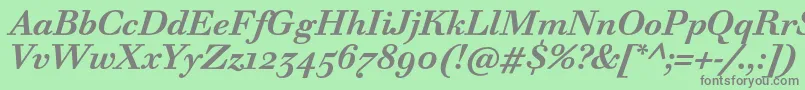 フォントWalbaumTextProBoldItalic – 緑の背景に灰色の文字