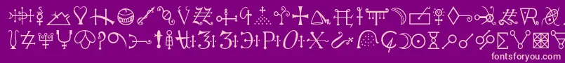 Alchemyc Font – Pink Fonts on Purple Background