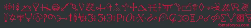 フォントAlchemyc – 黒い背景に赤い文字