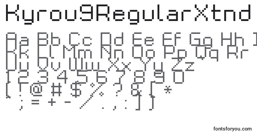 Police Kyrou9RegularXtnd - Alphabet, Chiffres, Caractères Spéciaux