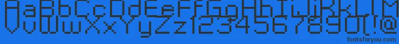 Fonte Kyrou9RegularXtnd – fontes pretas em um fundo azul