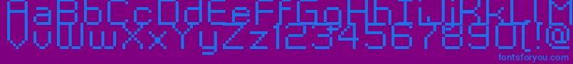 Kyrou9RegularXtnd-Schriftart – Blaue Schriften auf violettem Hintergrund