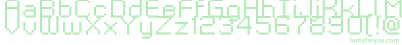Fonte Kyrou9RegularXtnd – fontes verdes em um fundo branco
