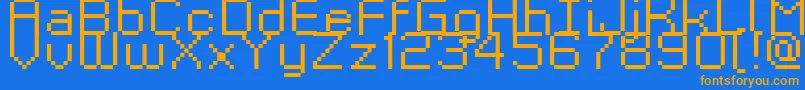 Kyrou9RegularXtnd Font – Orange Fonts on Blue Background