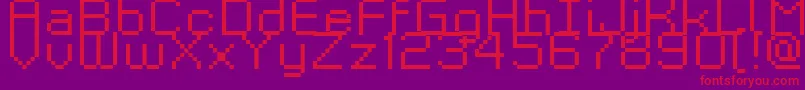 フォントKyrou9RegularXtnd – 紫の背景に赤い文字