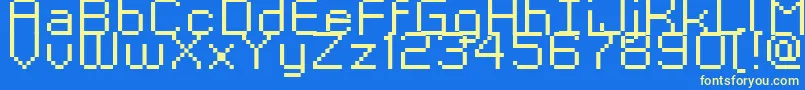 Kyrou9RegularXtnd Font – Yellow Fonts on Blue Background