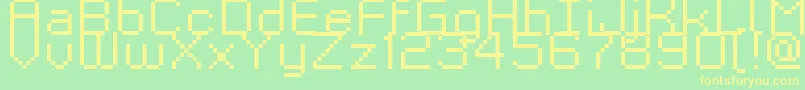 Kyrou9RegularXtnd Font – Yellow Fonts on Green Background