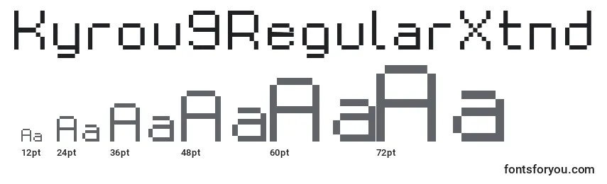 Размеры шрифта Kyrou9RegularXtnd