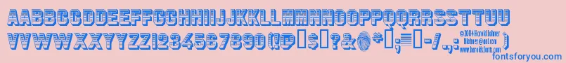 フォントJimDandy – ピンクの背景に青い文字