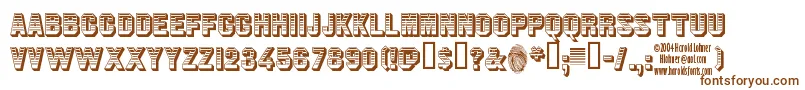 JimDandy-fontti – ruskeat fontit valkoisella taustalla