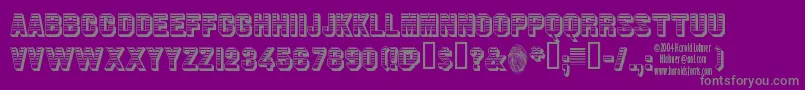 JimDandy-fontti – harmaat kirjasimet violetilla taustalla