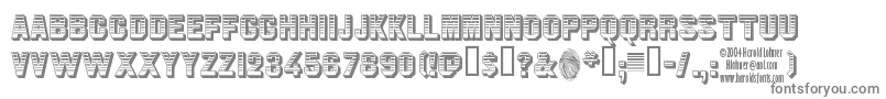 JimDandy-fontti – harmaat kirjasimet valkoisella taustalla