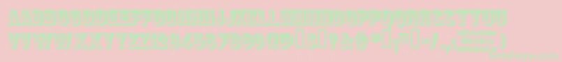 フォントJimDandy – ピンクの背景に緑の文字