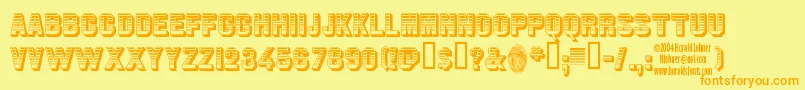 Czcionka JimDandy – pomarańczowe czcionki na żółtym tle