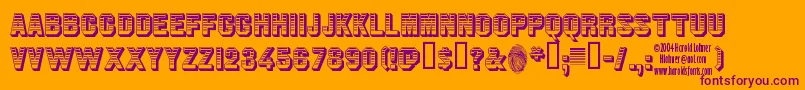 JimDandy Font – Purple Fonts on Orange Background