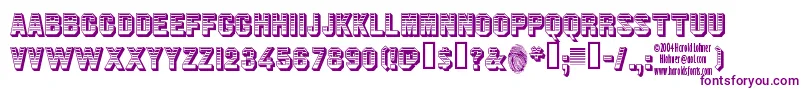 フォントJimDandy – 白い背景に紫のフォント