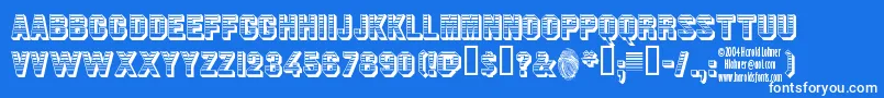 JimDandy-fontti – valkoiset fontit sinisellä taustalla