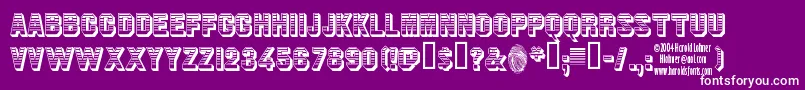 JimDandy-fontti – valkoiset fontit violetilla taustalla