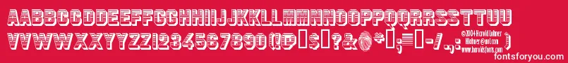 フォントJimDandy – 赤い背景に白い文字