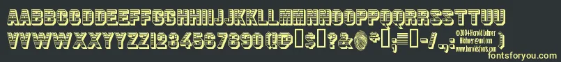 JimDandy-fontti – keltaiset fontit mustalla taustalla