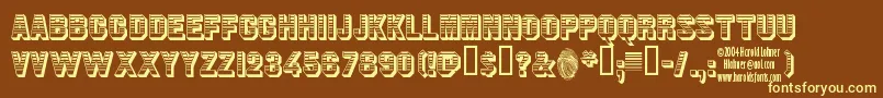 JimDandy Font – Yellow Fonts on Brown Background